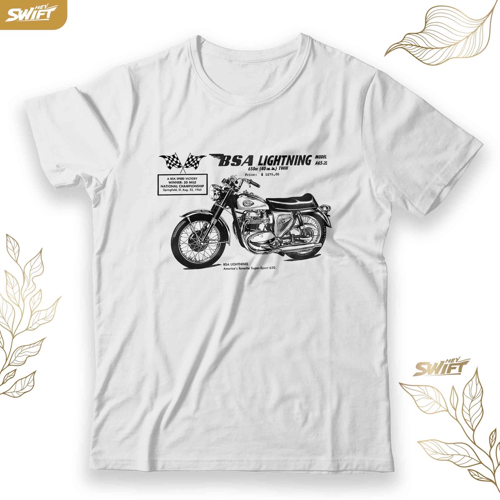 KAOS BSA Lightning vintage America's motorcycle TSHIRT BAJU DISTRO