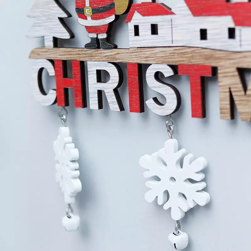 Hiasan Gantungan Pintu Natal Merry Christmas Gantung Kayu Dinding Merry Christmas