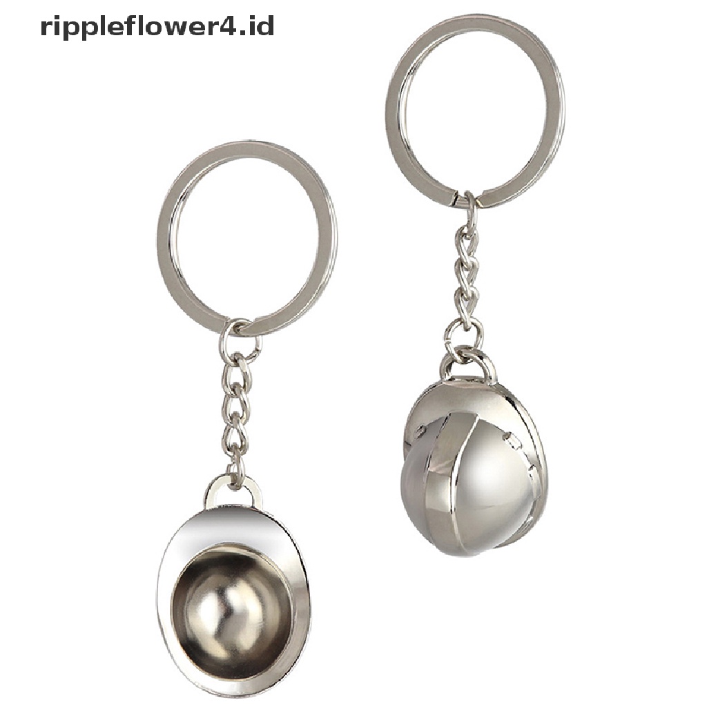 {rippleflower4.id} Topi Keras Logam Simulasi Mini Gantungan Kunci Keyring Liburan Kreatif Perhiasan Hadiah~