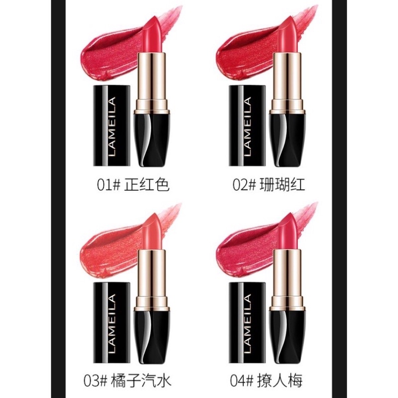 Lameila Black Gold Edition Lipstick 4 Warna Tahan Air Tahan Lama