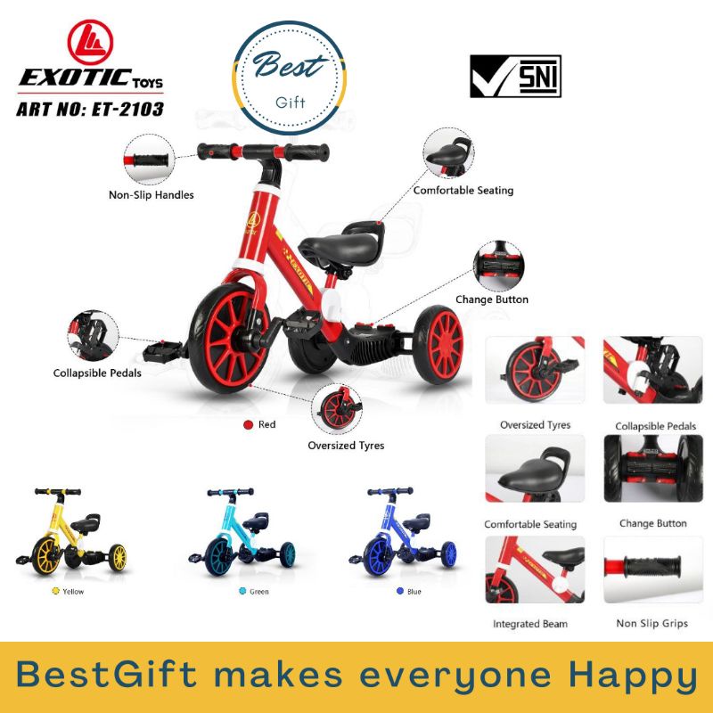 EXOTIC ET-2103 (3 IN 1) BALANCE BIKE
