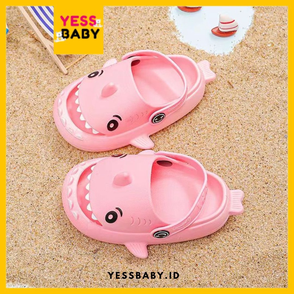 yessbaby [Bebas Ongkir] Sendal Hiu Anak Sandal HIU Wanita Anti Slip Empuk Sendal Baby Shark anak Import Slip On Sandal Jelly Korean