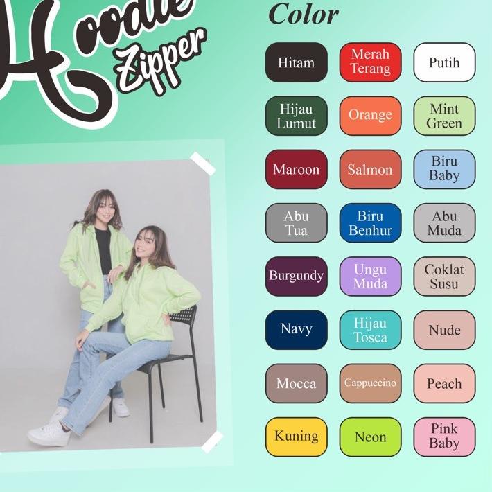 HOODIE ZIPPER POLOS UNGU MUDA SIZE M - XXXL