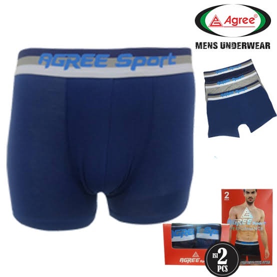 1 Box isi 2 Pcs Celana Dalam Boxer Agree 6610 - CD Boxer Pria