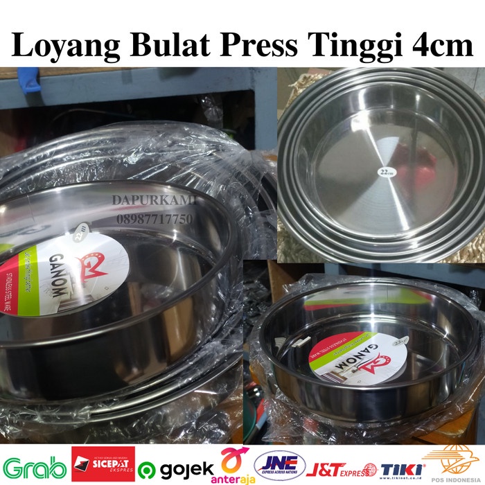 Loyang Kue bolu Bulat Stenlis Stainless Steel Isi 5pcs - Sgi