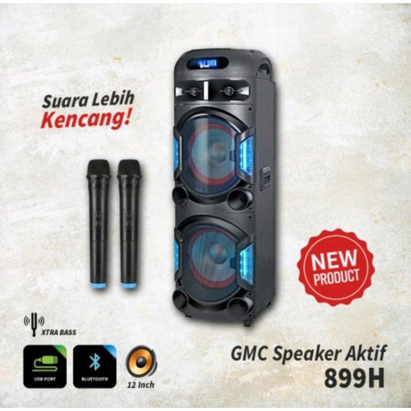 Speaker portable merk GMC 899H multimedia Bluetooth+2 MIC Wirelees // 12"