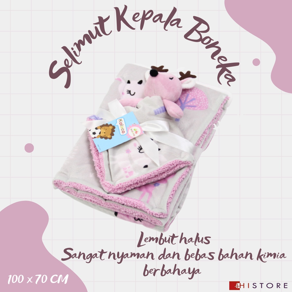 [HI] Kolaco Selimut Kepala Boneka Bayi Ukuran 100 x 70 cm Bahan Premium