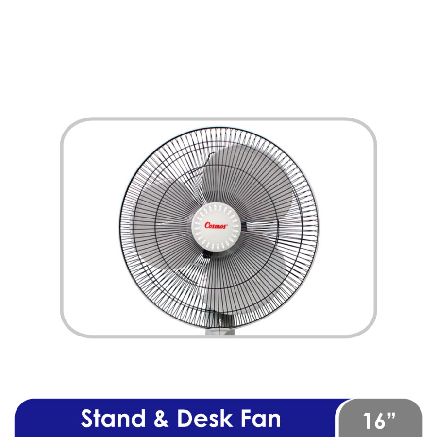 COSMOS TWINO 2 IN 1 STAND FAN + DESK FAN / KIPAS ANGIN 16-SN (16 INCH) - Biru Muda