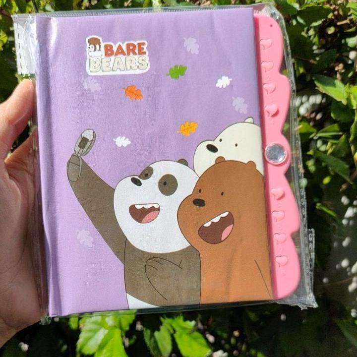 

BFT-I80 Buku Diary WBB / We Bare Bear Kunci Kode Kecil Note Book Jurnal Lucu Unik [RK3]