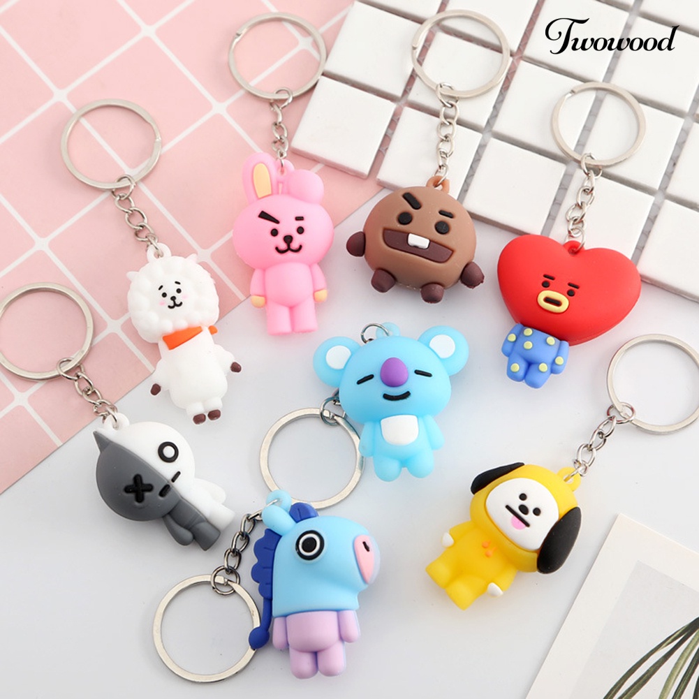 Twowood BTS Kartun Koala Anjing Liontin Gantungan Kunci Key Holder Dompet Mobil Gantung Dekorasi Hadiah