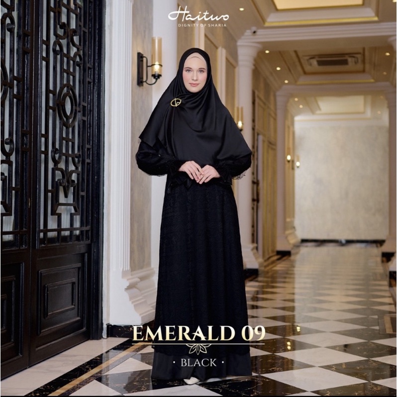 EMERALD 09 | DISKON GAMIS SET JILBAB HAITWO TERBARU