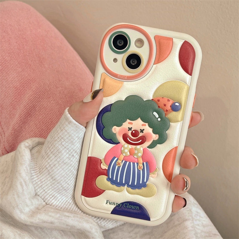 IPHONE Casing Ponsel Desain Badut Timbul Lucu Dan Lucu Kompatibel Dengan Iphone12 13 14 11 Pro Max Qpplk