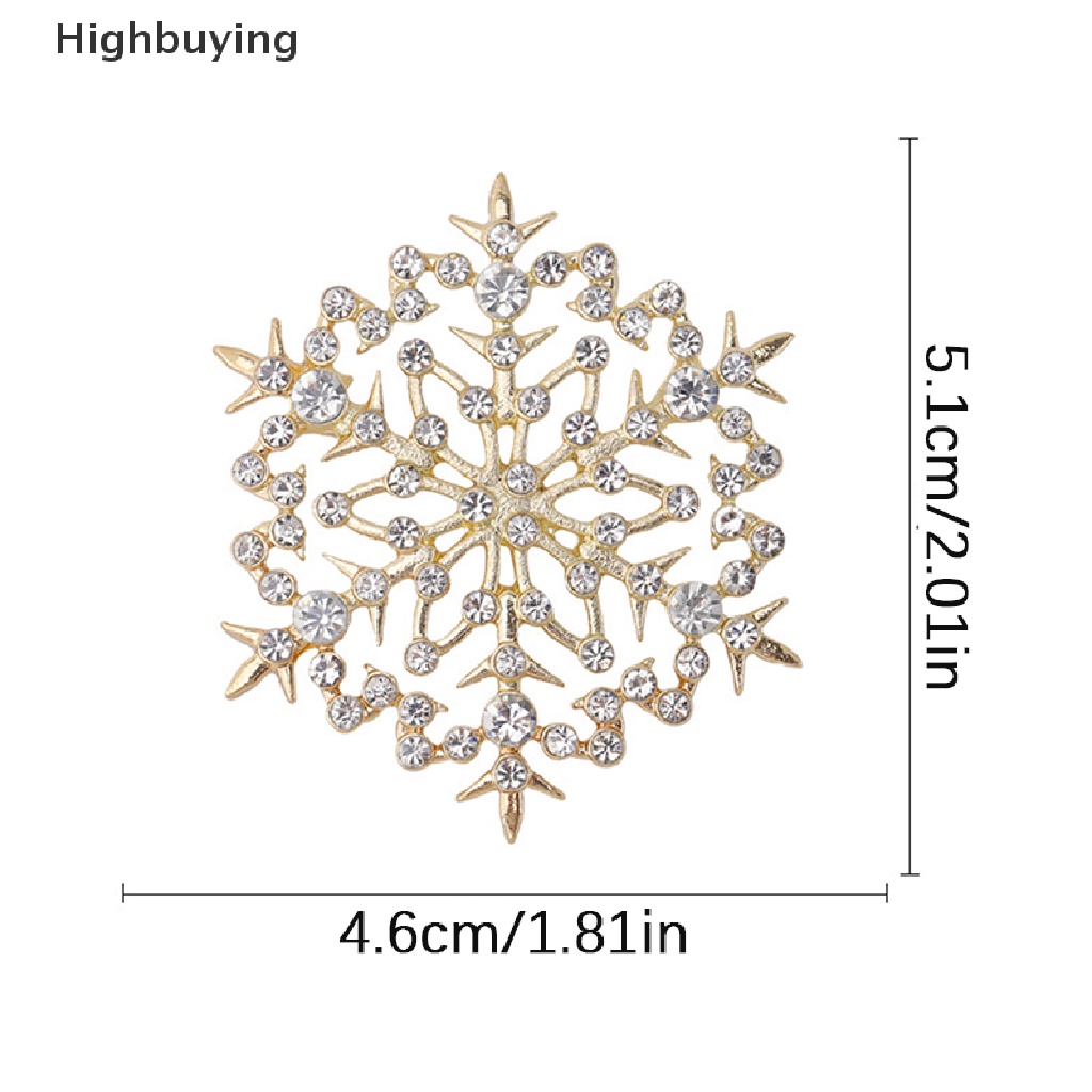 Hbid Beauty Snowflake Bros Untuk Wanita Unisex Natal Tahun Baru Musim Dingin Pesta Brooch Pin Hadiah Glory