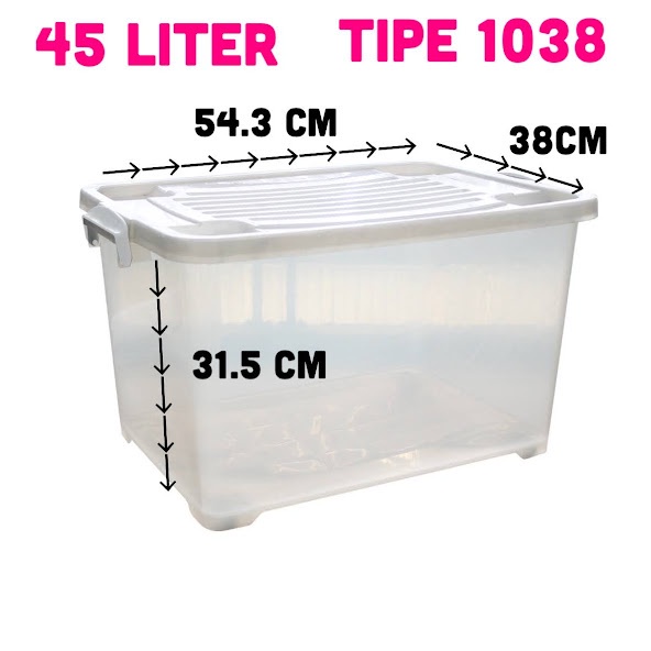 KIRAMAS Container Box Transparan 50 Liter Box Bening
