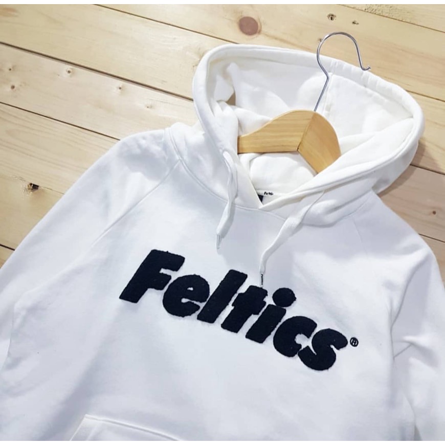 JAKET SWEATER HOODIE FELTICS ITALIC WHITE