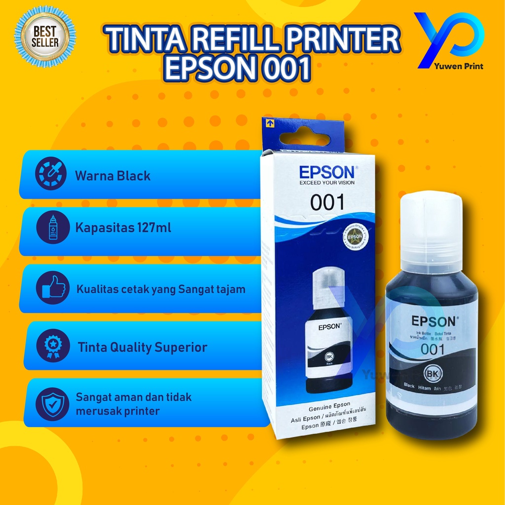 Tinta Epson 001 Black For Printer 4150 L4160 L6160 L6170 L6190 Warehouse Sale