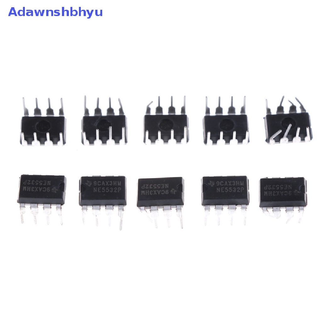 Adhyu 10Pcs NE5532P NE5532 DIP-8 Dual Kebisingan Rendah Op-Amp TI IC ID