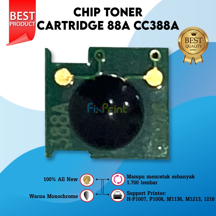 Chip Toner Cartridge 88A CC388A Mono Laserjet P1007