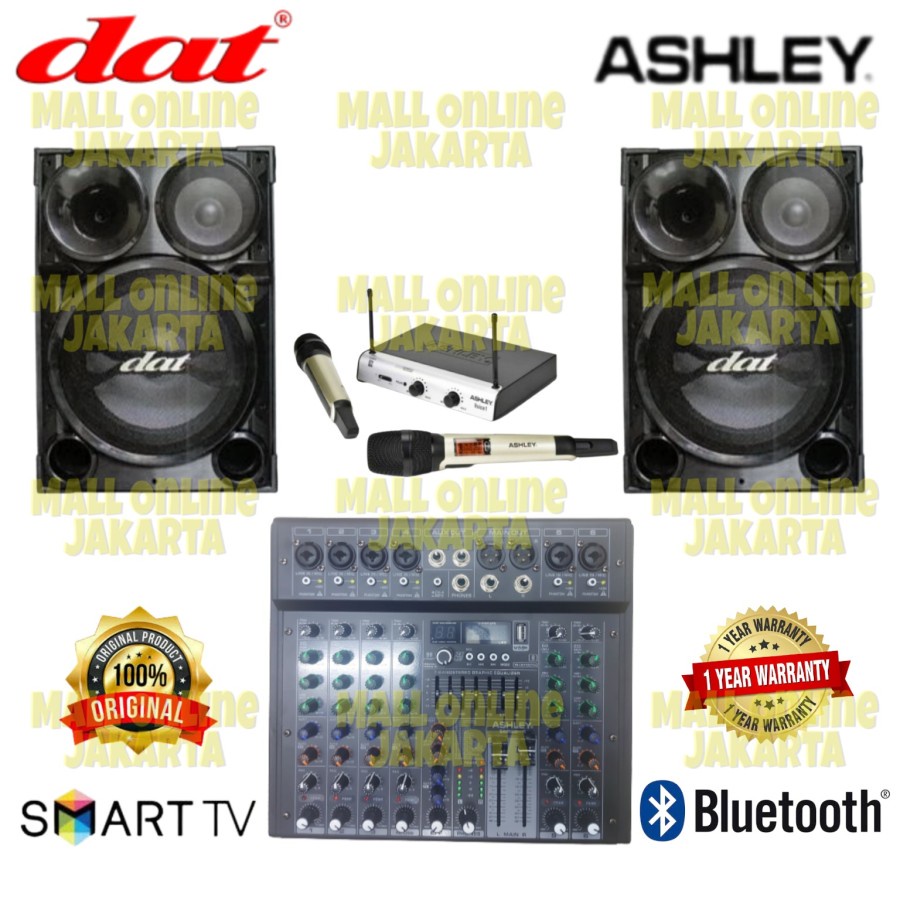 Paket speaker aktif pasif dat 15 inch mixer 6 channel sound system Ori
