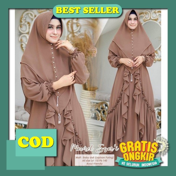 [ Rizkia Dress ] 1 Gamis Bisa 10 Gaya Korean Style Brokat Jumbo Tile Baju Gamis Pesta Mewah Elegan K