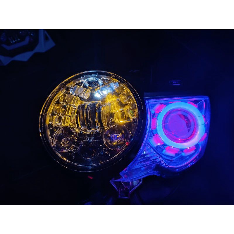 Lampu Tiger Revo pece set lampu daymaker 16 LED + proji lampu Tirev pece lampu Tiger pece