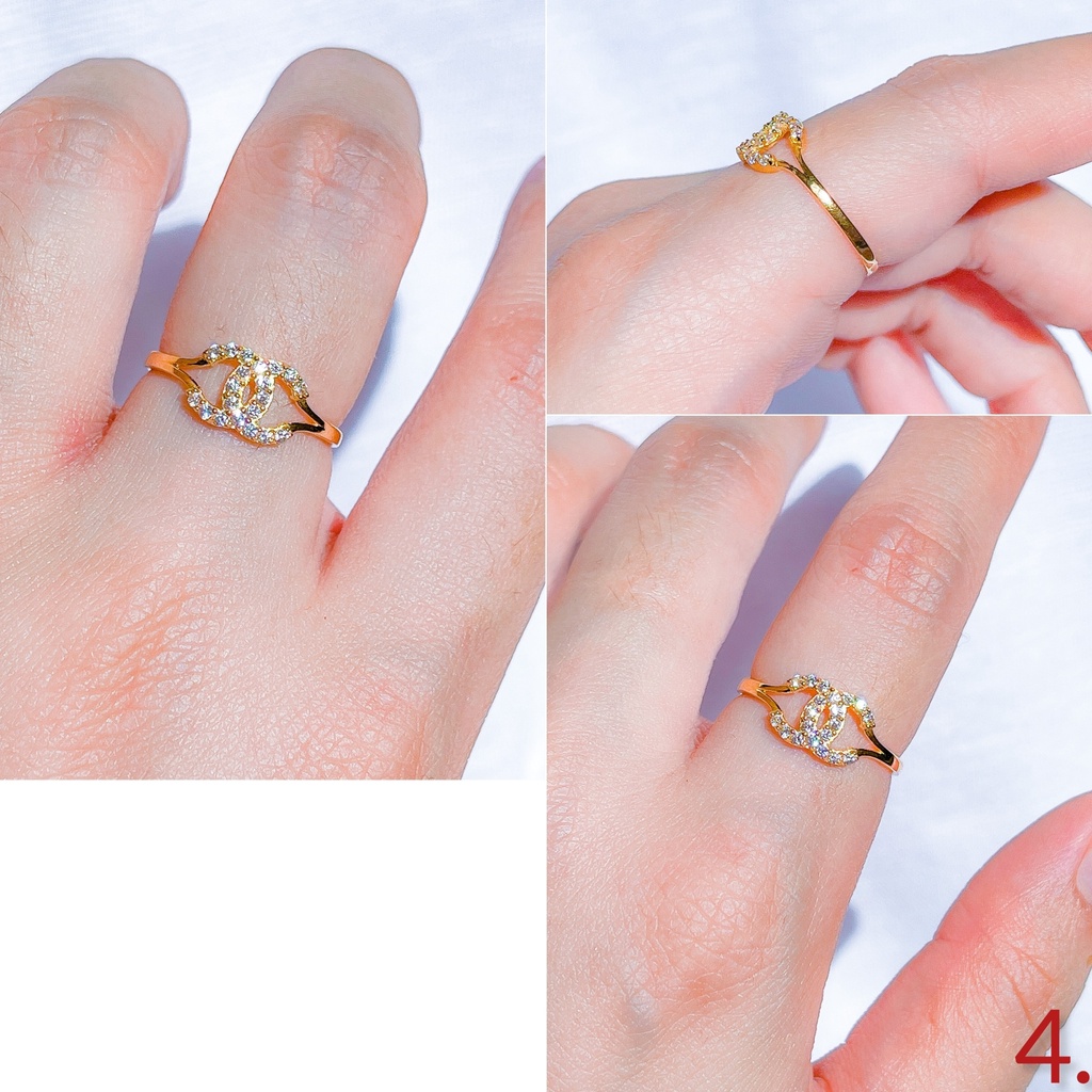 Cincin branded anak dan dewasa emas asli kadar 700 70 16k Diior chaenel LVVo permata bling gold rante sisik naga listing