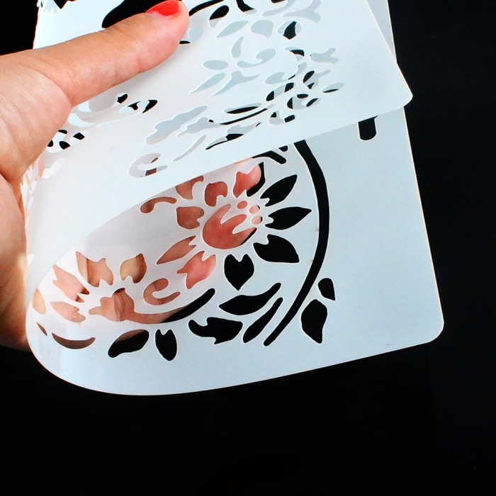 Plastic Stencil - Needle Flower Style (23x13cm)