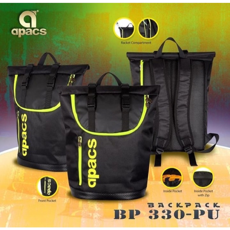 Tas Badminton Apacs Backpack BP 330 PU / Tas Apacs Ransel Original