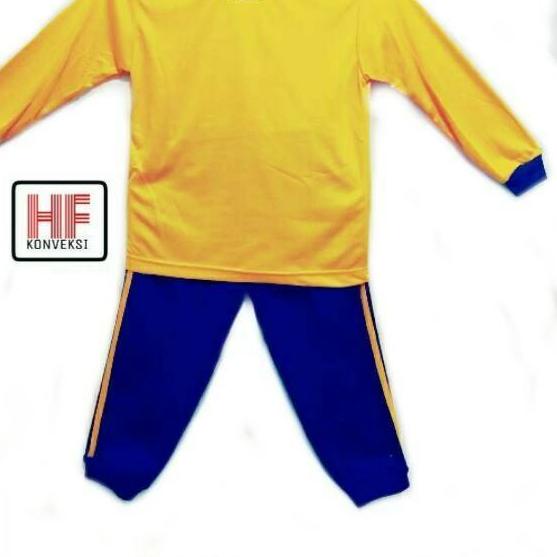 Limited baju olahraga tk/Seragam OlahRaga Tk Panjang Kuning - Biru Polos  ,.