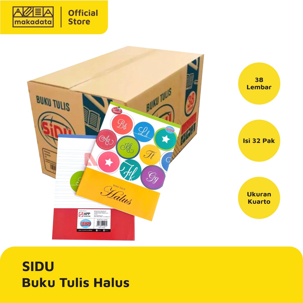 BUKU TULIS HALUS SIDU 38 LEMBAR (1 BOX) MURAH