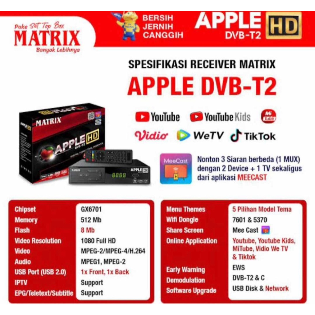 Set top box Matrix DVBT2 APPLE