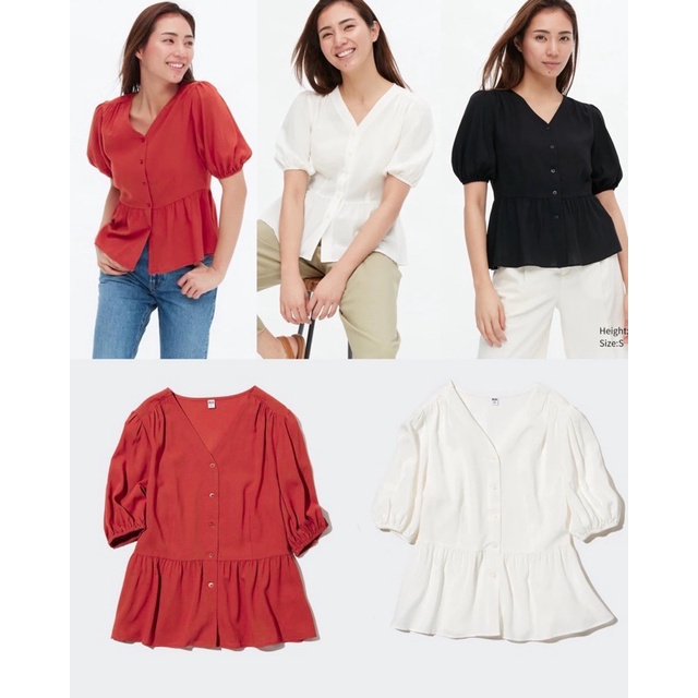 Uniqlo Puffy Short Sleeve Blouse / branded export