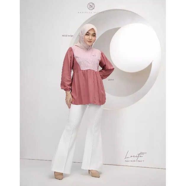 TERBARU ✅ LOCITA BLOUSE BY NADHEERA LUXURY ATASAN BLOUSE WANITA RAYON BUSUI PREMIUM POLOS BRUKAT