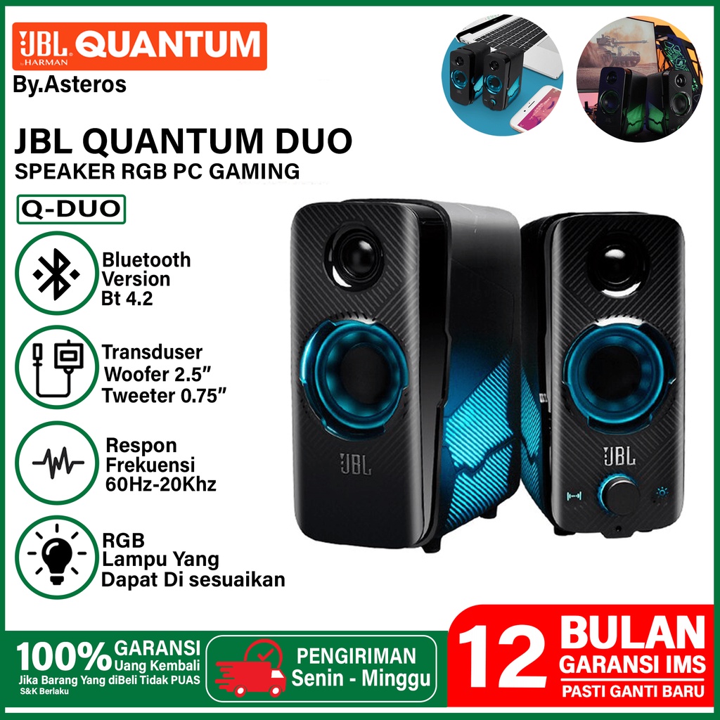 Speaker PC JBL Quantum For Gaming RGB Bluetooth ,JBL Quantum Duo Speaker Gaming