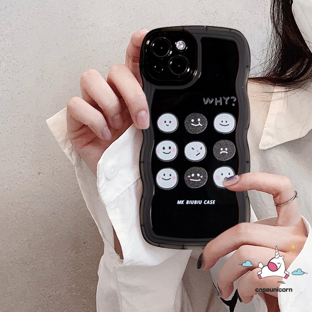 Samsung A12 A50s A14 A04s A04 A04E A32 A23 A50 A13 A21s A52 A03 A03s A53 A22 A52s A33 A02s A31 A30s A20 A11 A51 M32 M22 F222 Kartun Ekspresi Lucu Pasangan Soft TPU Wavy Edge Case