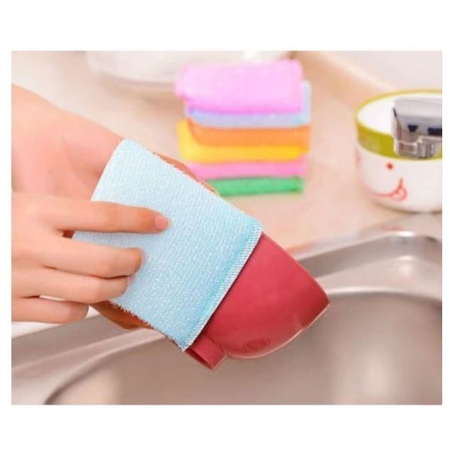 Super Magic Sponge Spons Bantal Busa Cuci Piring Panci Sabut isi 5