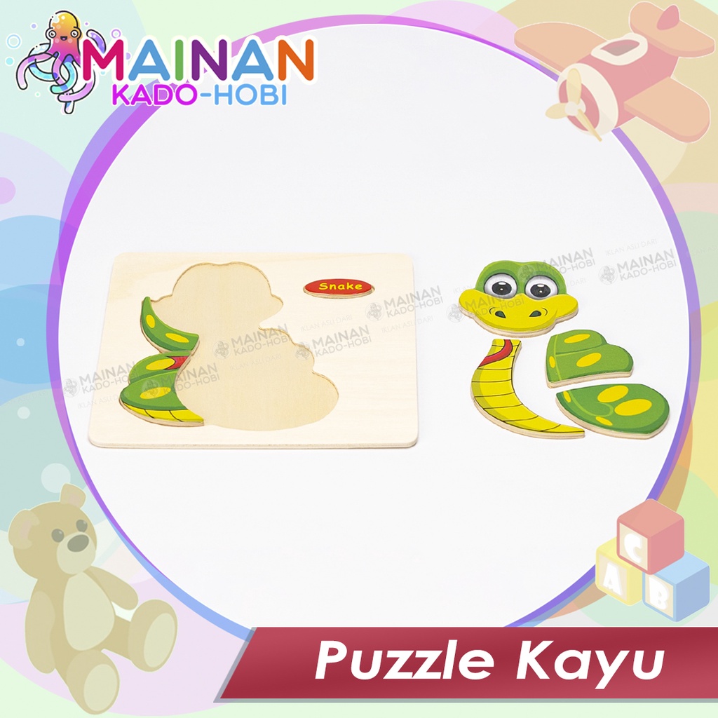 MAINAN ANAK TETRIS PUZZLE 3 DIMENSI KARAKTER HEWAN ANIMAL SNAKE ULAR