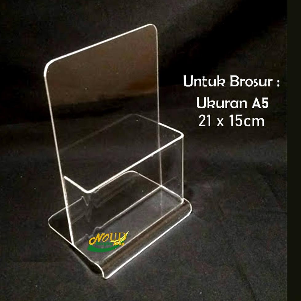

(R-T2T-☎) PILIHAN / Tempat brosur Akrilik - Acrylic standing leaflet - Ukuran A5 - Warna Clear - Berkualitas bisa cod