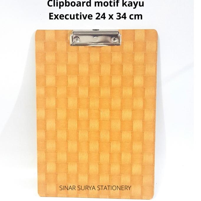 

Clipboard motif kayu / Papan Jalan merk Executive ukuran Folio