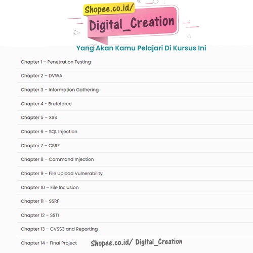 Kursus Penetration Testing | Ethical Hacking - Cyber Security Hacker | Coding Studio - Bahasa Indonesia | White Hacker | Lengkap untuk Pemula