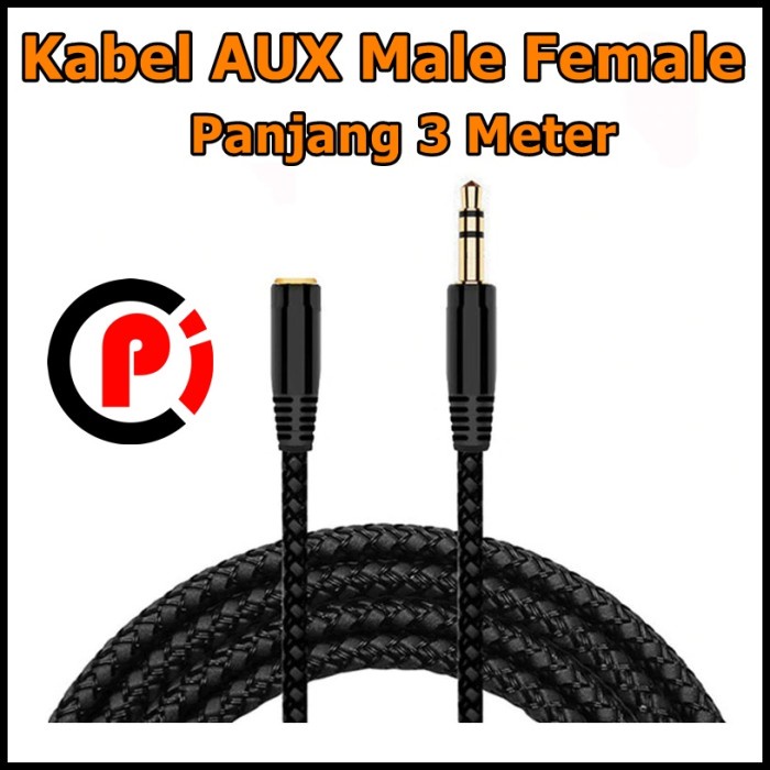 Perpanjangan Kabel Audio AUX 3.5mm Male to Female Panjang 3 Meter