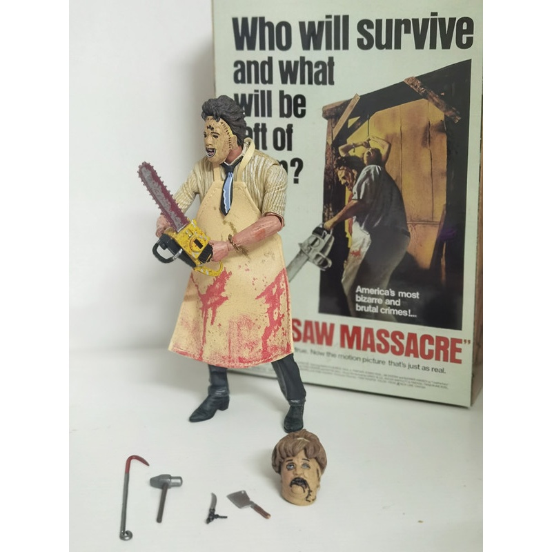 Model Boneka Massacre Texas Chainsaw 7in Mainan Figure Action 40th Anniversary Movie