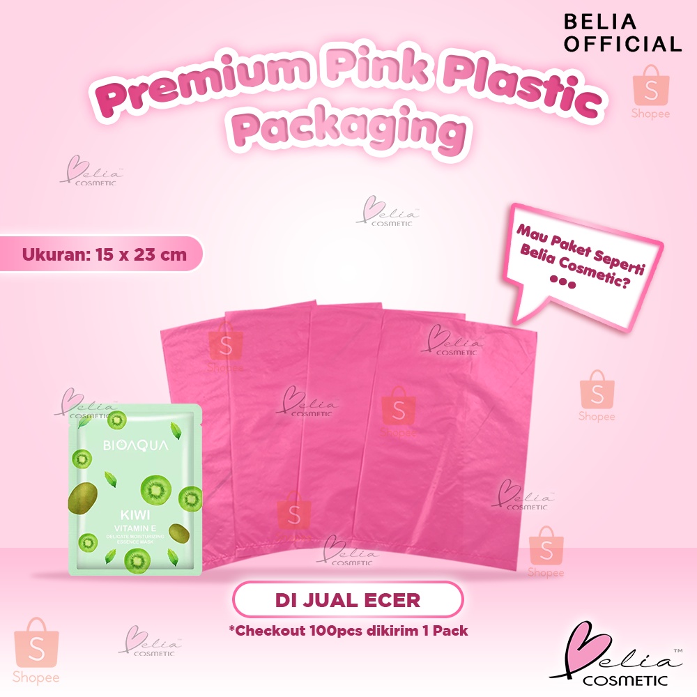 ❤ BELIA ❤ Premium Pink Plastic Packaging KECIL | ECER dan Pack | Kantong Kemasan Plastik | Packing | Packaging | Waterproof