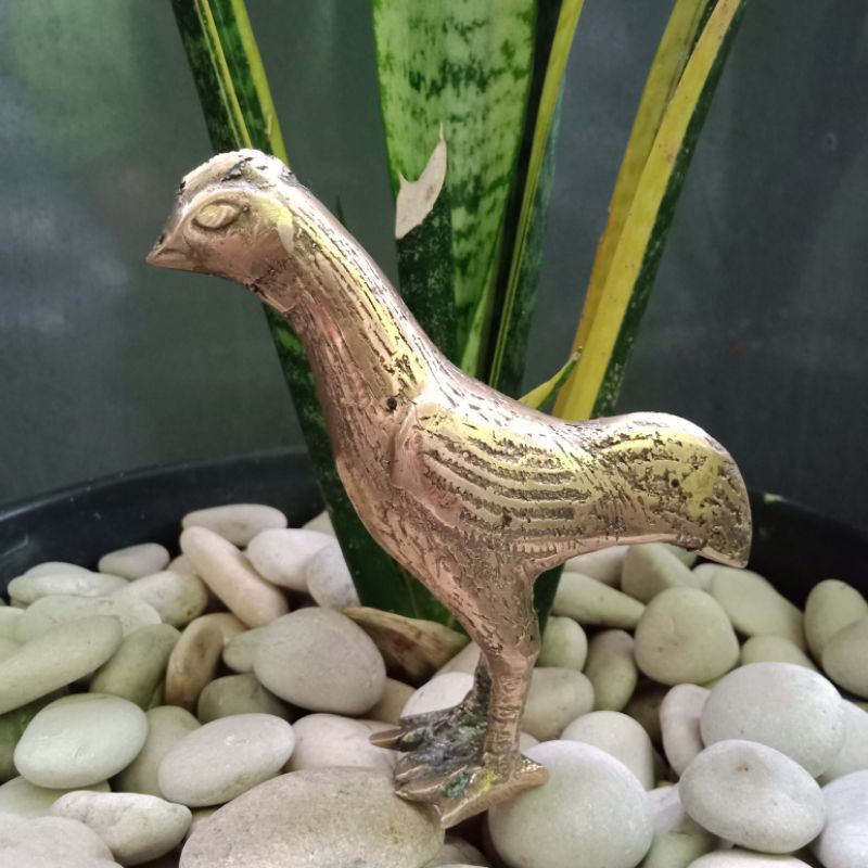 Patung Ayam kuningan asli