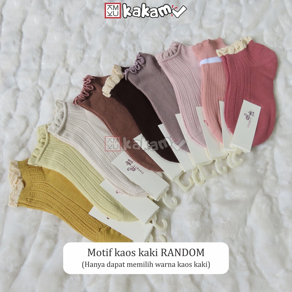 Kakamu Kaos Kaki Mata Kaki / Ankle Shabby Chic Aksen Renda Warna Warni