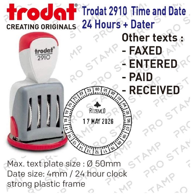 

Stm Stempel Trodat 2910 U24 Jam + Tanggal