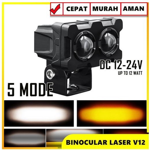 Lampu LED BINOCULAR 2 mata tembak laser teropong motor sql mini proji projie