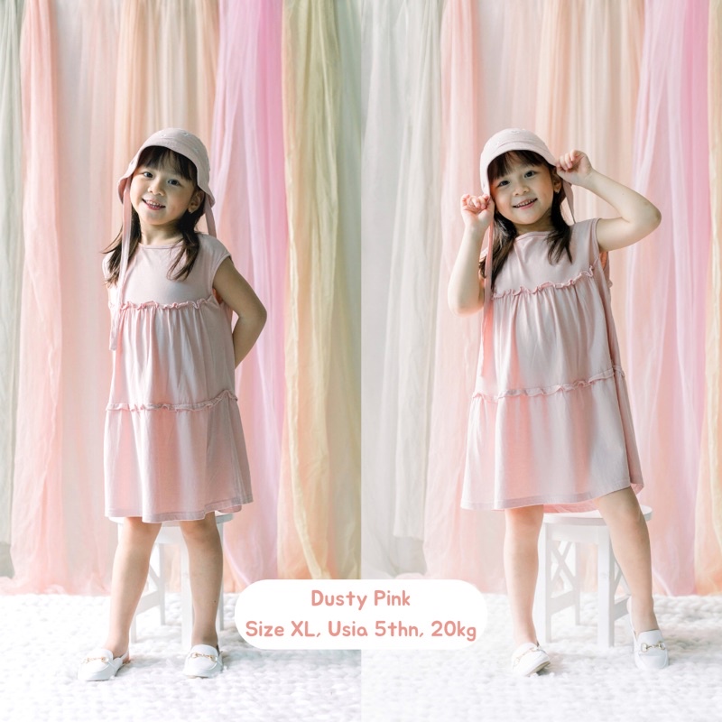 [BEST SELLER] DRESS RUFFLE KOREA DRESS ANAK PEREMPUAN 1-6 TAHUN LUCU RAYIRAKA KIDS