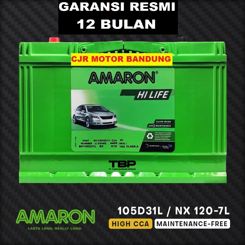 Jual Aki Mobil AMARON HI LIFE MF 105D31L / 95D31L NX120 - 7L FORTUNER