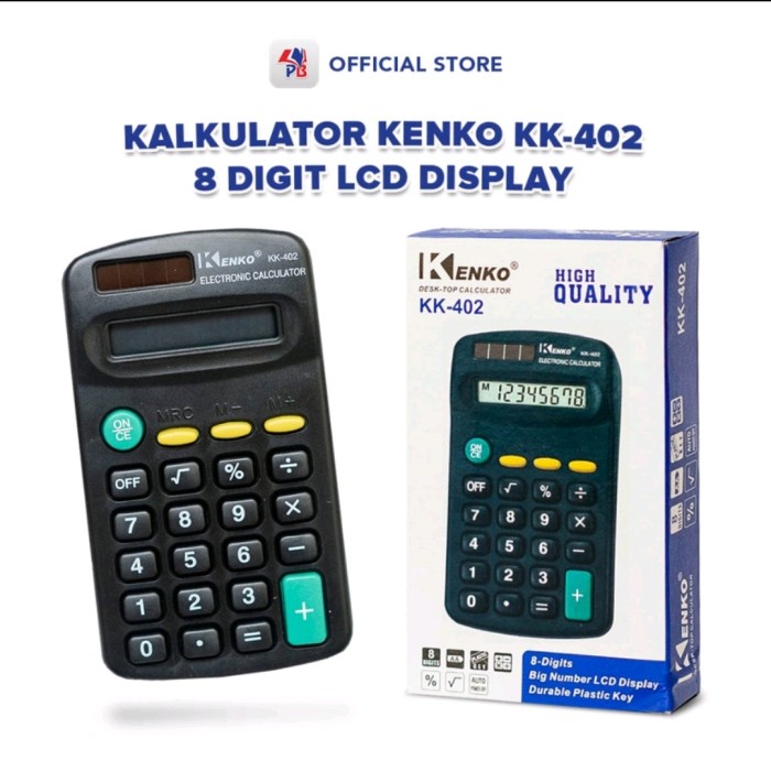 

EKSLUSIF Kalkulator merk KENKO KK-402 KK 402 KK402 8 Digit Kalkulator Kenko